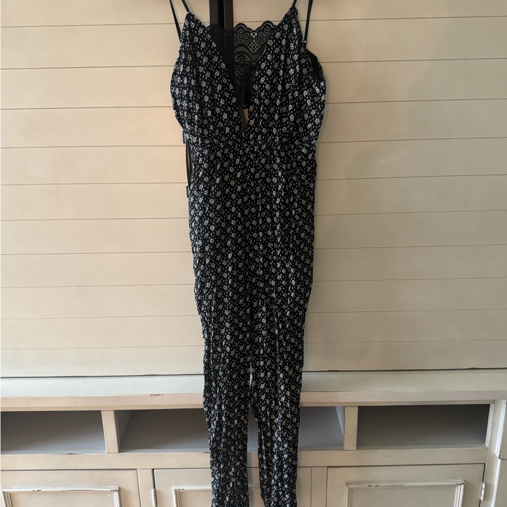 HOMAGE Monochrome Floral Jumpsuit